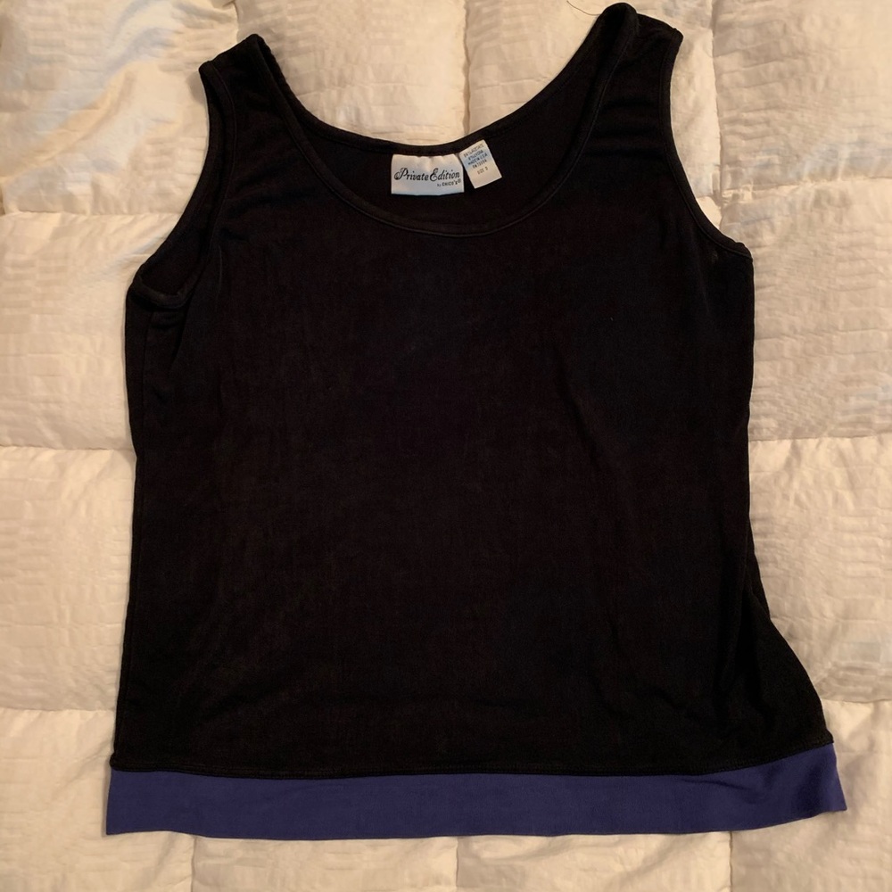 Ribbed black and blue Chico’s tank top